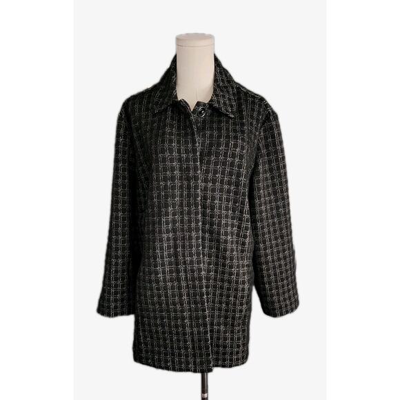 Chico's Jackets & Blazers - NWT Chicos Jacket Womens 3 16/18 Jacquard Textured Longline Snap Button Coat